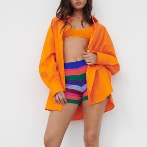 NWT Zara oversized poplin button down shirt